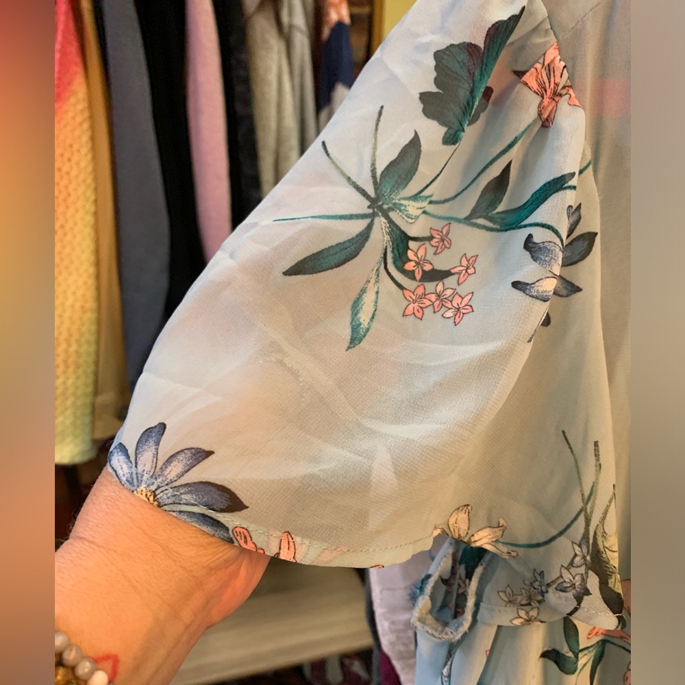 Torrid blue mini floral chiffon dress Sz 1x-14-16. NWT! - Picture 8 of 14
